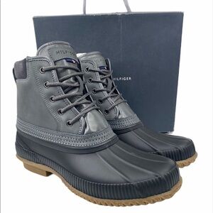 Tommy Hilfiger Casey Gray Leather Duck Boots
